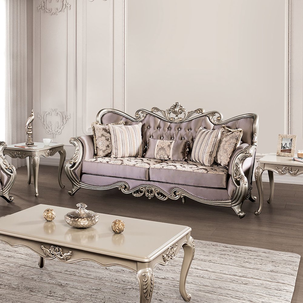 Haggen Velvet Tufted Sofa with Nailhead Trim