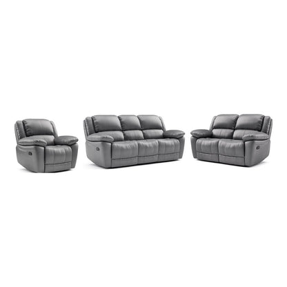 Sorin 3-Piece Leather Match Manual Reclining Sofa Set