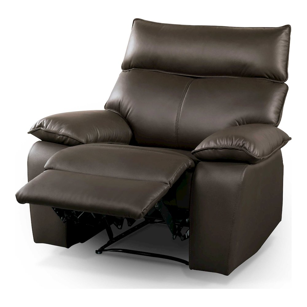 Jenn Brown Leather Match Upholstered Recliner