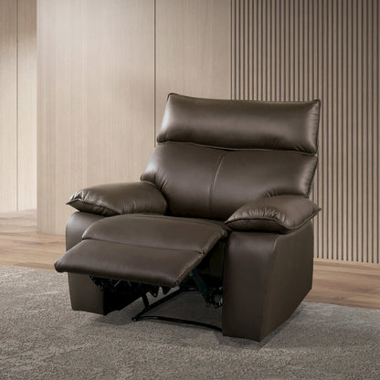Jenn Brown Leather Match Upholstered Recliner