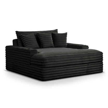 Cafein Contemporary Chenille Two Arm Chaise with USB Port