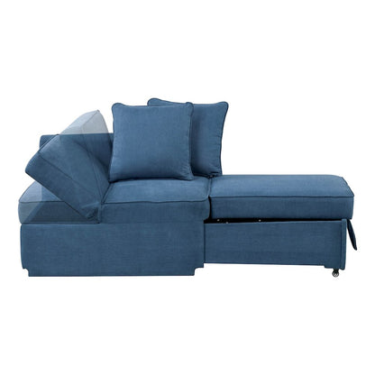 Osric Fabric Chair with Pull-Out Bed and Pillows