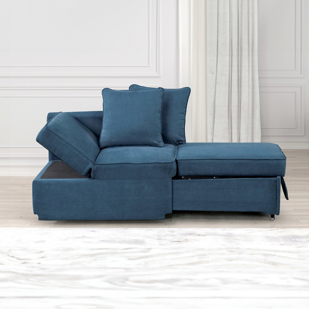 Osric Fabric Chair with Pull-Out Bed and Pillows