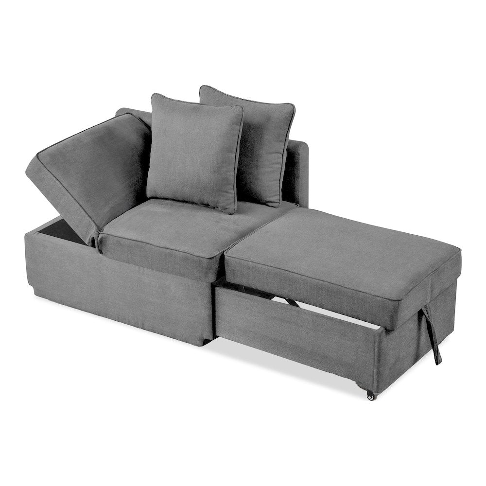 Osric Fabric Chair with Pull-Out Bed and Pillows