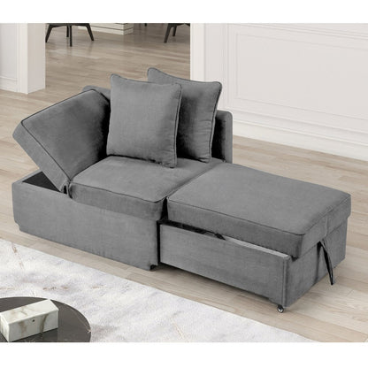 Osric Fabric Chair with Pull-Out Bed and Pillows
