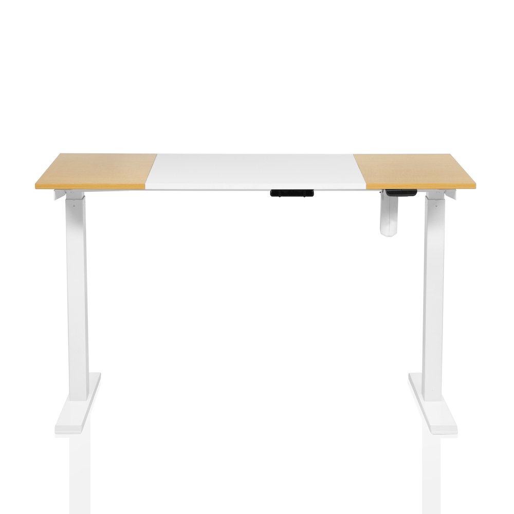 Quade Wood and Metal Height Adjustable Desk in White