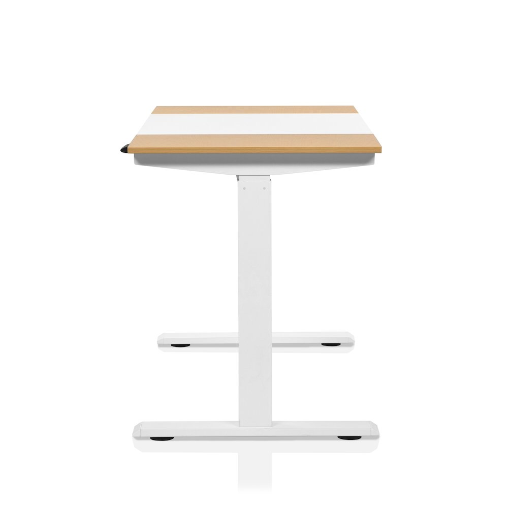 Quade Wood and Metal Height Adjustable Desk in White