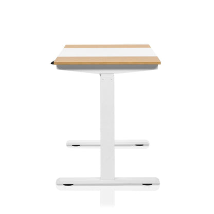 Quade Wood and Metal Height Adjustable Desk in White