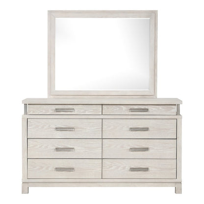 Patty Weathered 2-Piece Gray Solid Wood Dresser with Mirror