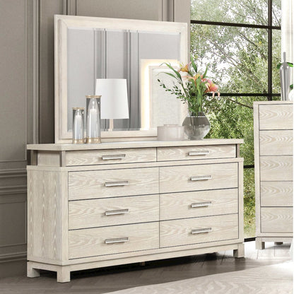 Patty Weathered 2-Piece Gray Solid Wood Dresser with Mirror