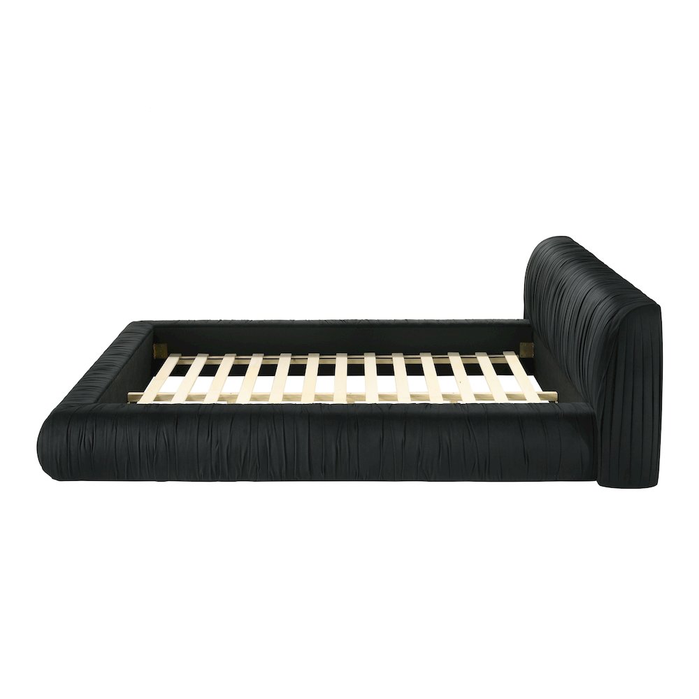 Mallan Pleated Upholstered Bed Low Profile Platform Bed