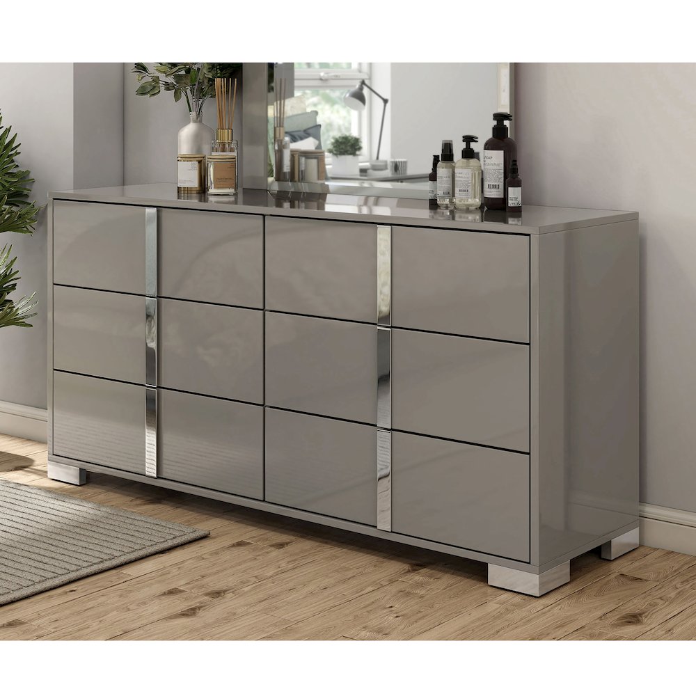 Mesala Glossy 6-Drawer Dresser
