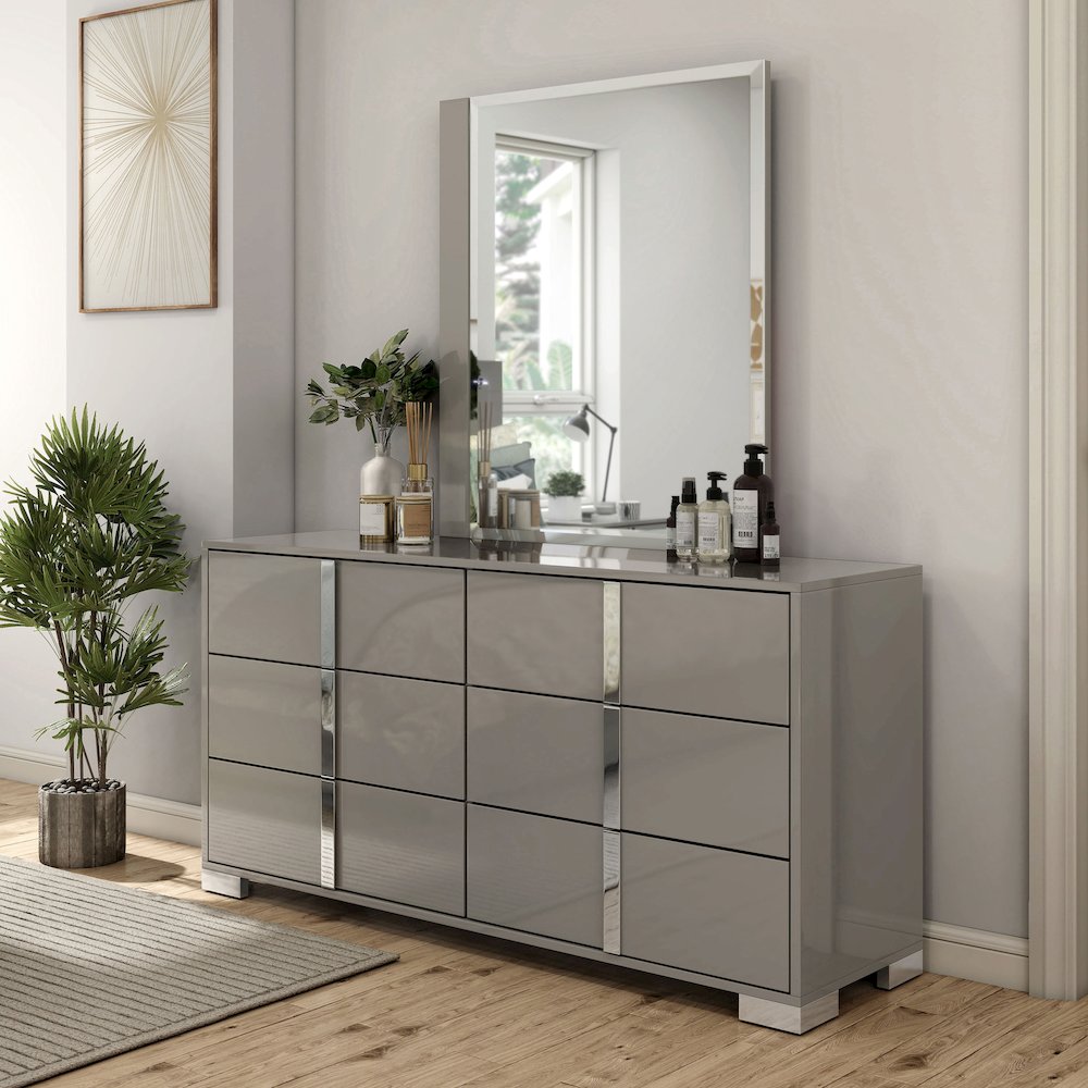 Mesala Glossy 6-Drawer Dresser