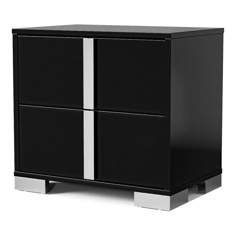 Mesala Glossy 2-Drawer Nightstand (Set of 2)