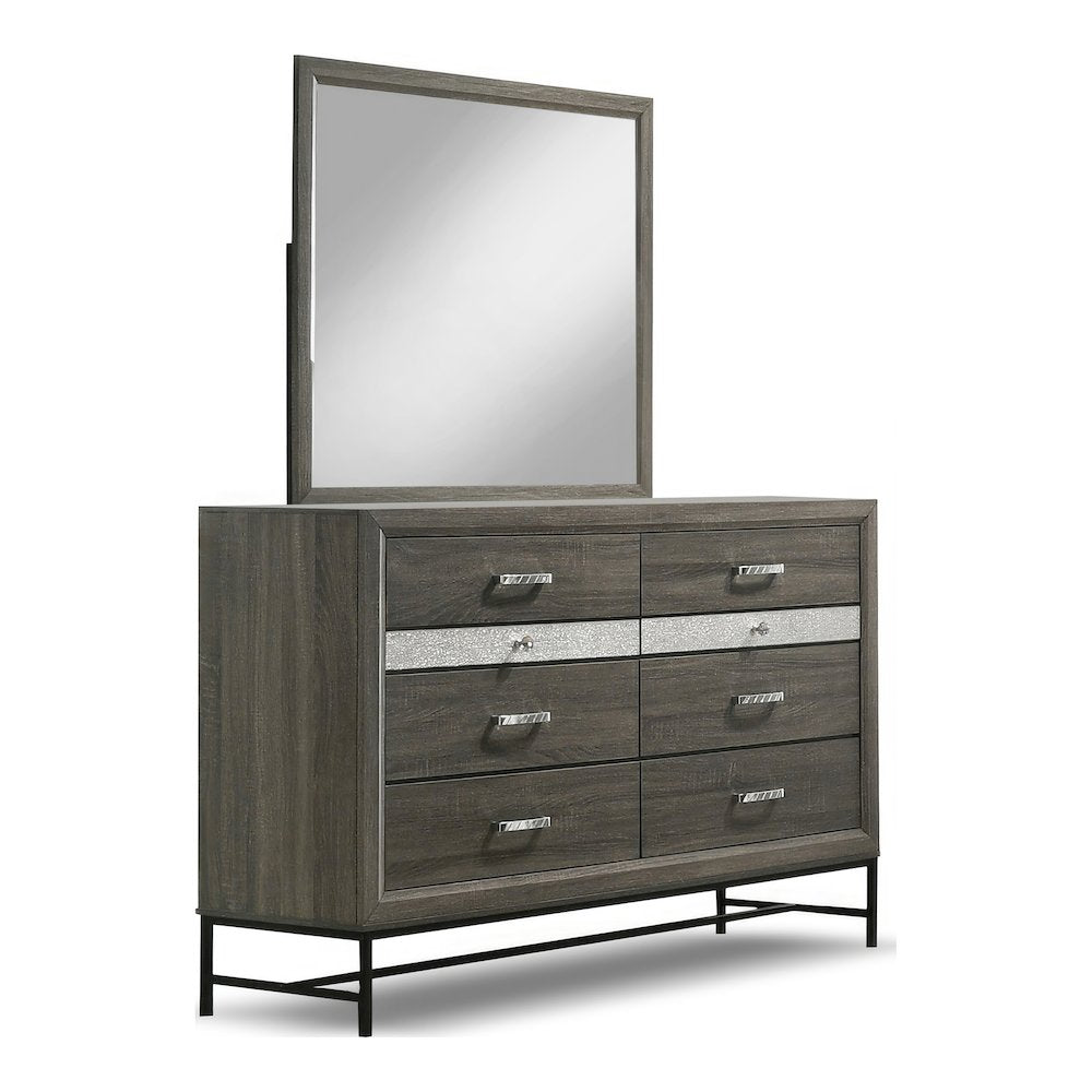 Belper 2-Piece Gray 8-Drawer Dresser and Mirror Set