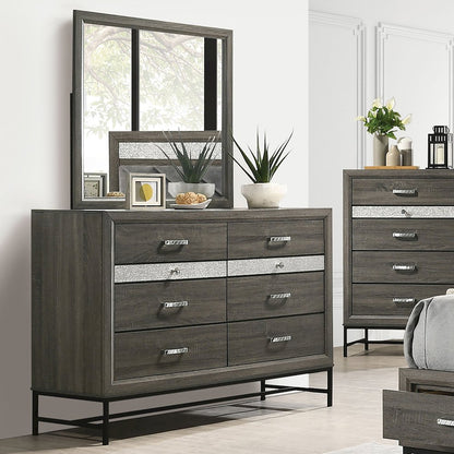 Belper 2-Piece Gray 8-Drawer Dresser and Mirror Set
