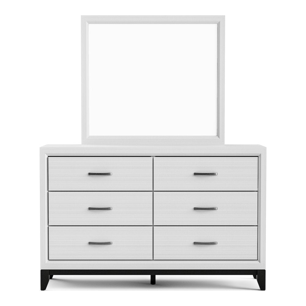 Loom 2-Piece Two-Tone 6-Drawer Dresser and Mirror Set