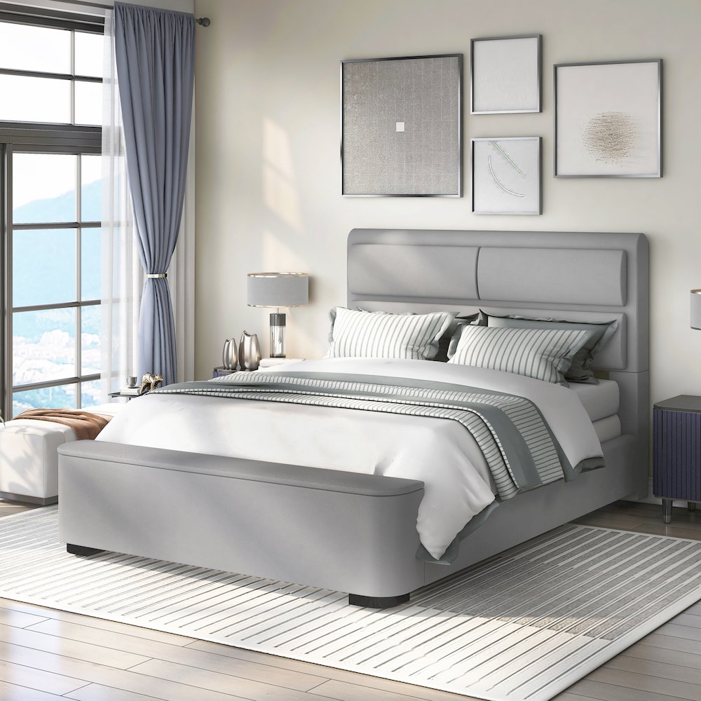 Fremont Contemporary Fabric Bed with Storage