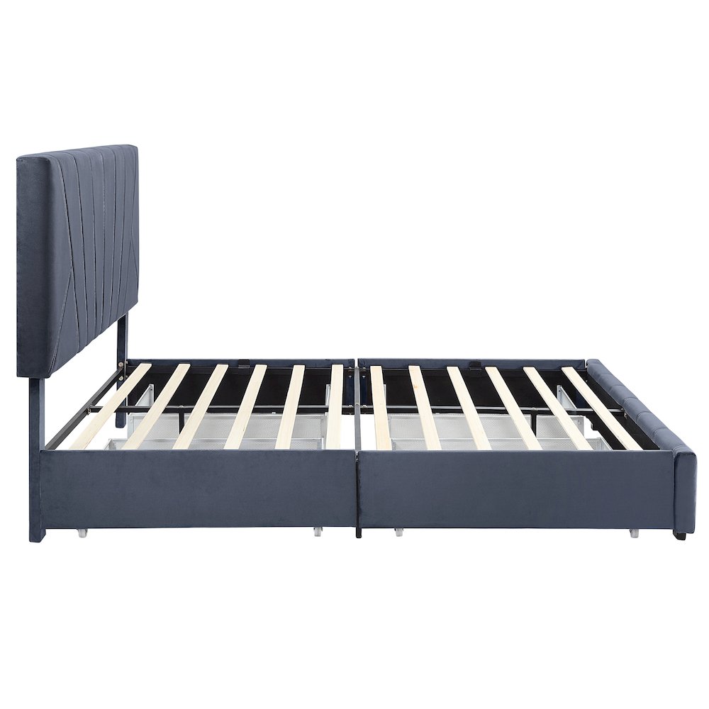 Harper Fabric Upholstered Bed with 4-Drawer