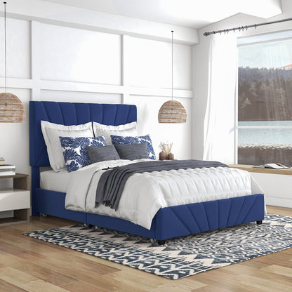 Harper Fabric Upholstered Bed with 4-Drawer