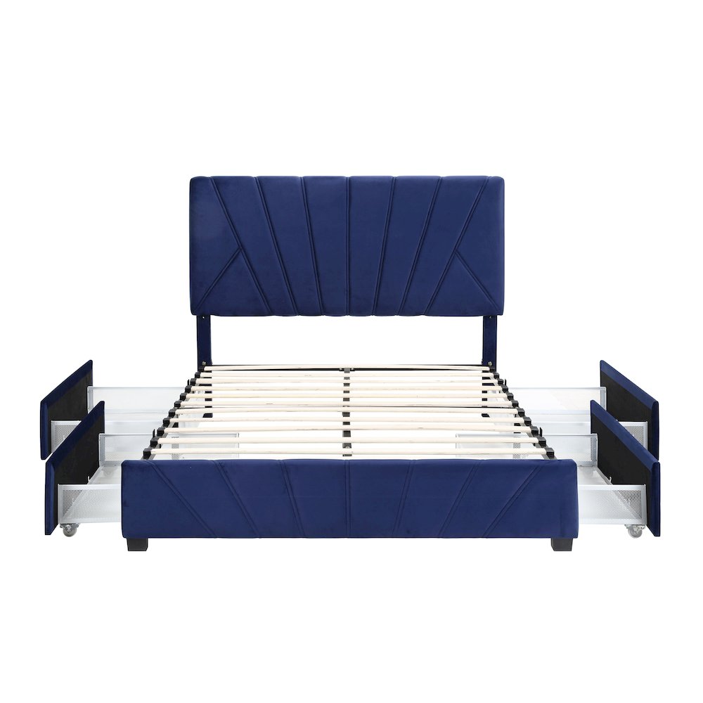 Harper Fabric Upholstered Bed with 4-Drawer