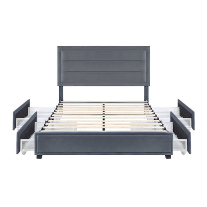 Tink Platform Fabric Bed with Drawers