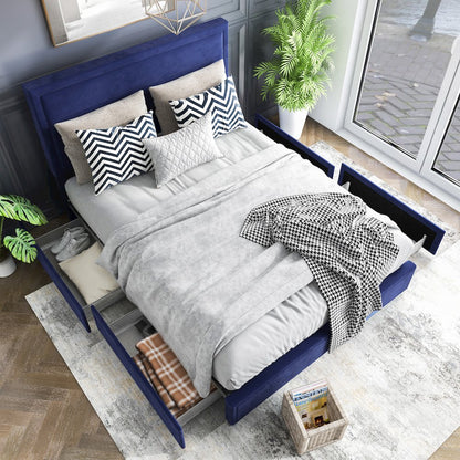 Tink Platform Fabric Bed with Drawers