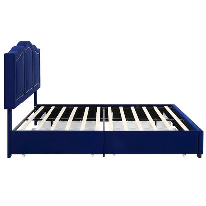 Alameda Fabric Upholstered Bed with Drawers
