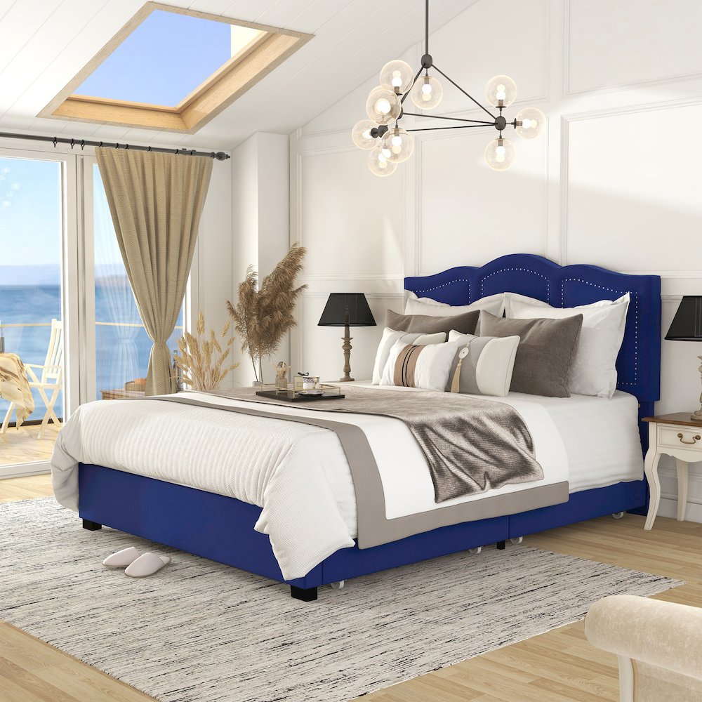 Alameda Fabric Upholstered Bed with Drawers