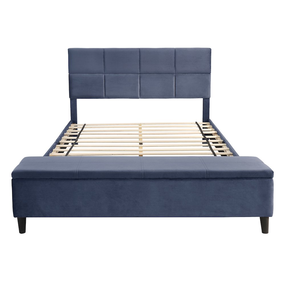 Aishlin Fabric Upholstered Platform Bed with Storage Bench