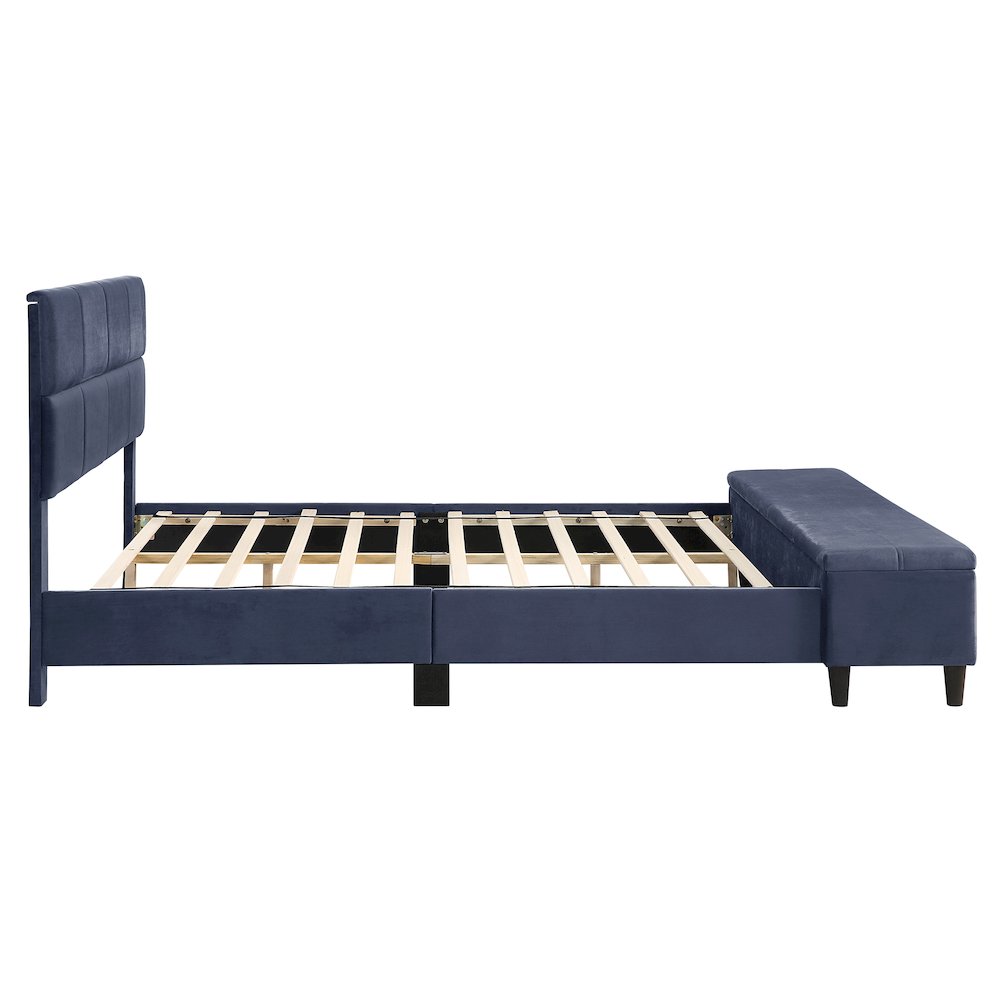 Aishlin Fabric Upholstered Platform Bed with Storage Bench