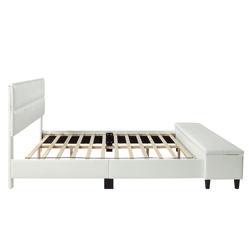 Aishlin Fabric Upholstered Platform Bed with Storage Bench