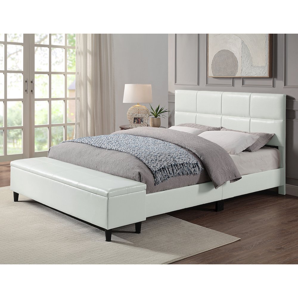 Aishlin Fabric Upholstered Platform Bed with Storage Bench