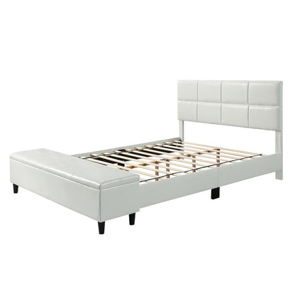 Aishlin Fabric Upholstered Platform Bed with Storage Bench