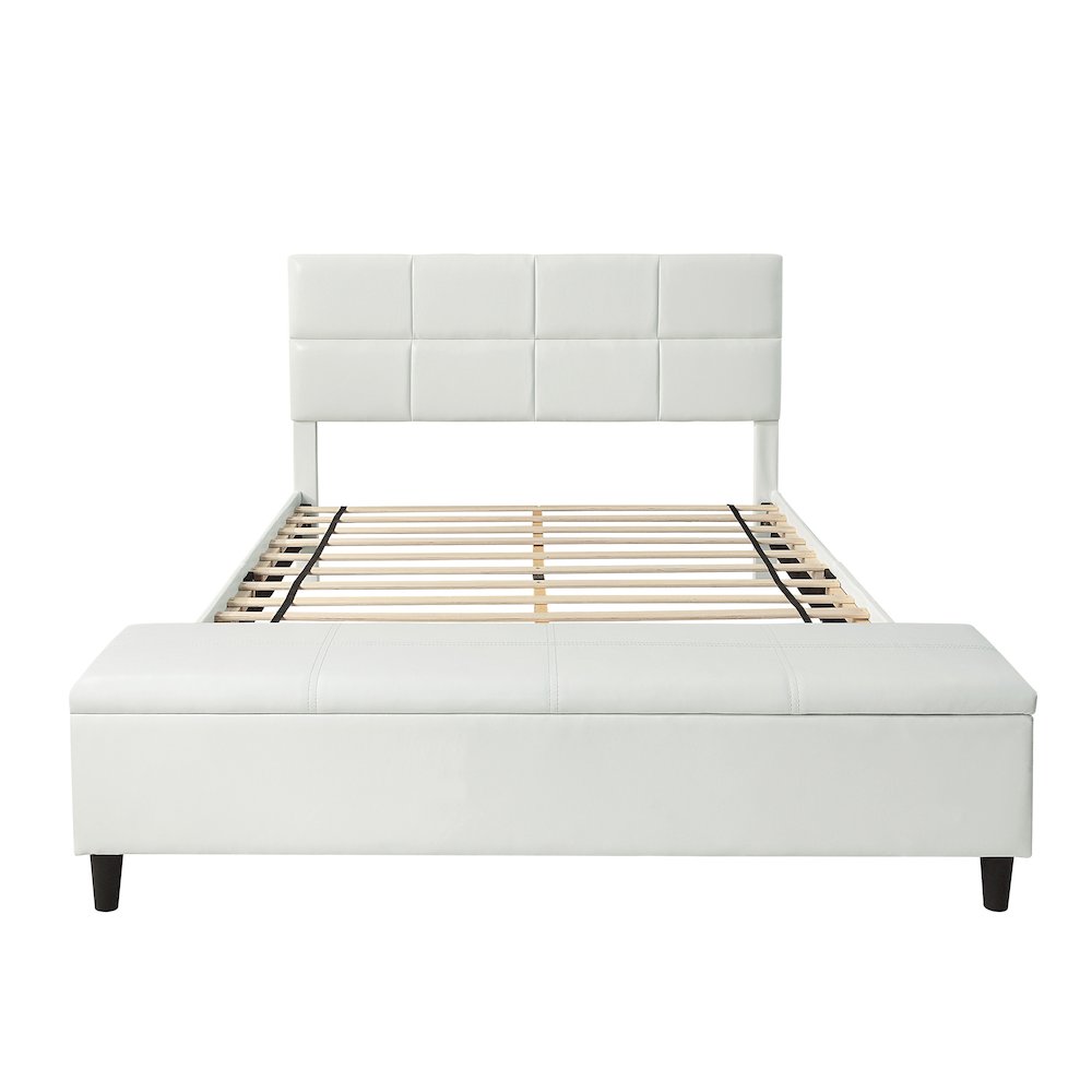 Aishlin Fabric Upholstered Platform Bed with Storage Bench