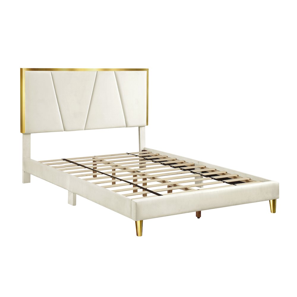 Harper Fabric Upholstered Bed in Beige