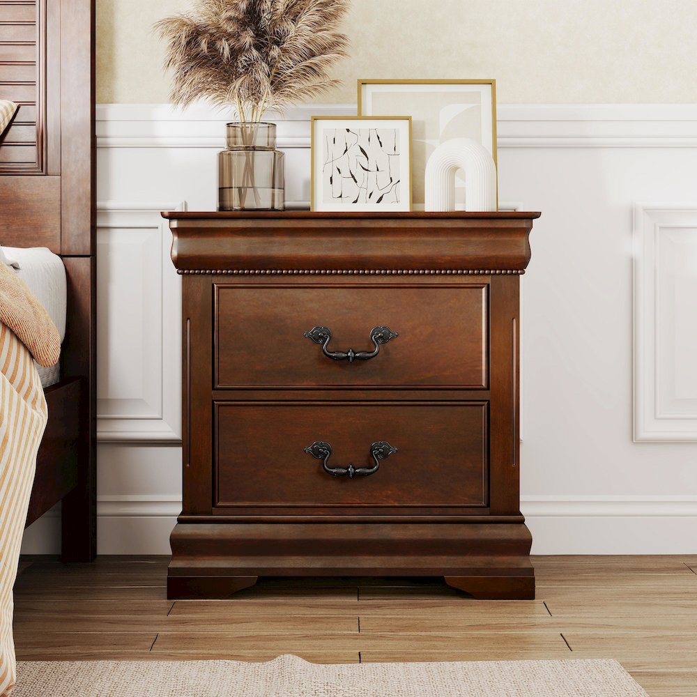 Mandura Cherry Traditional 2-drawer Nightstand