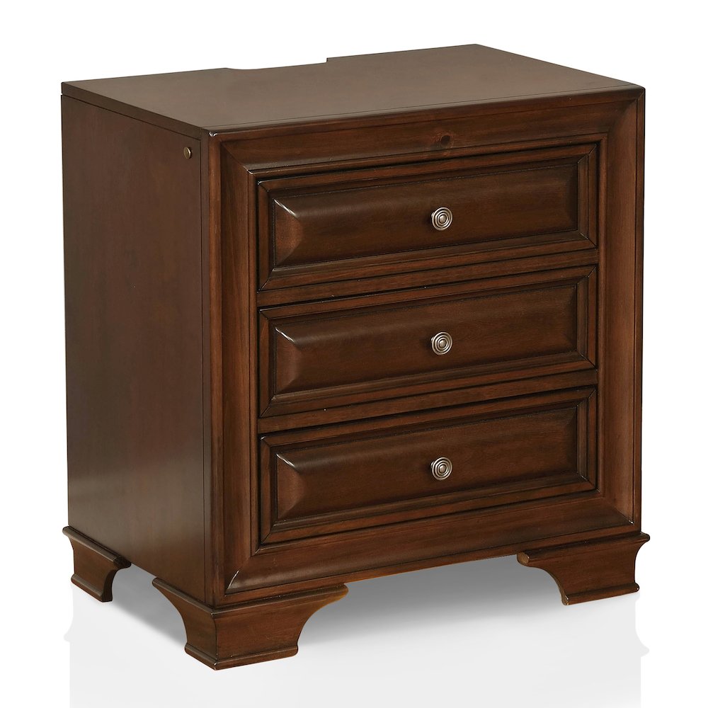 Bradford Solid Wood 3-Drawer Nightstand in Brown Cherry