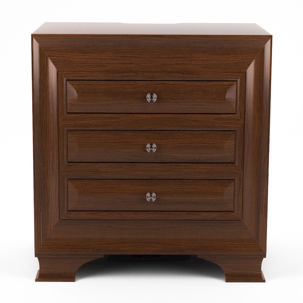Bradford Solid Wood 3-Drawer Nightstand in Brown Cherry