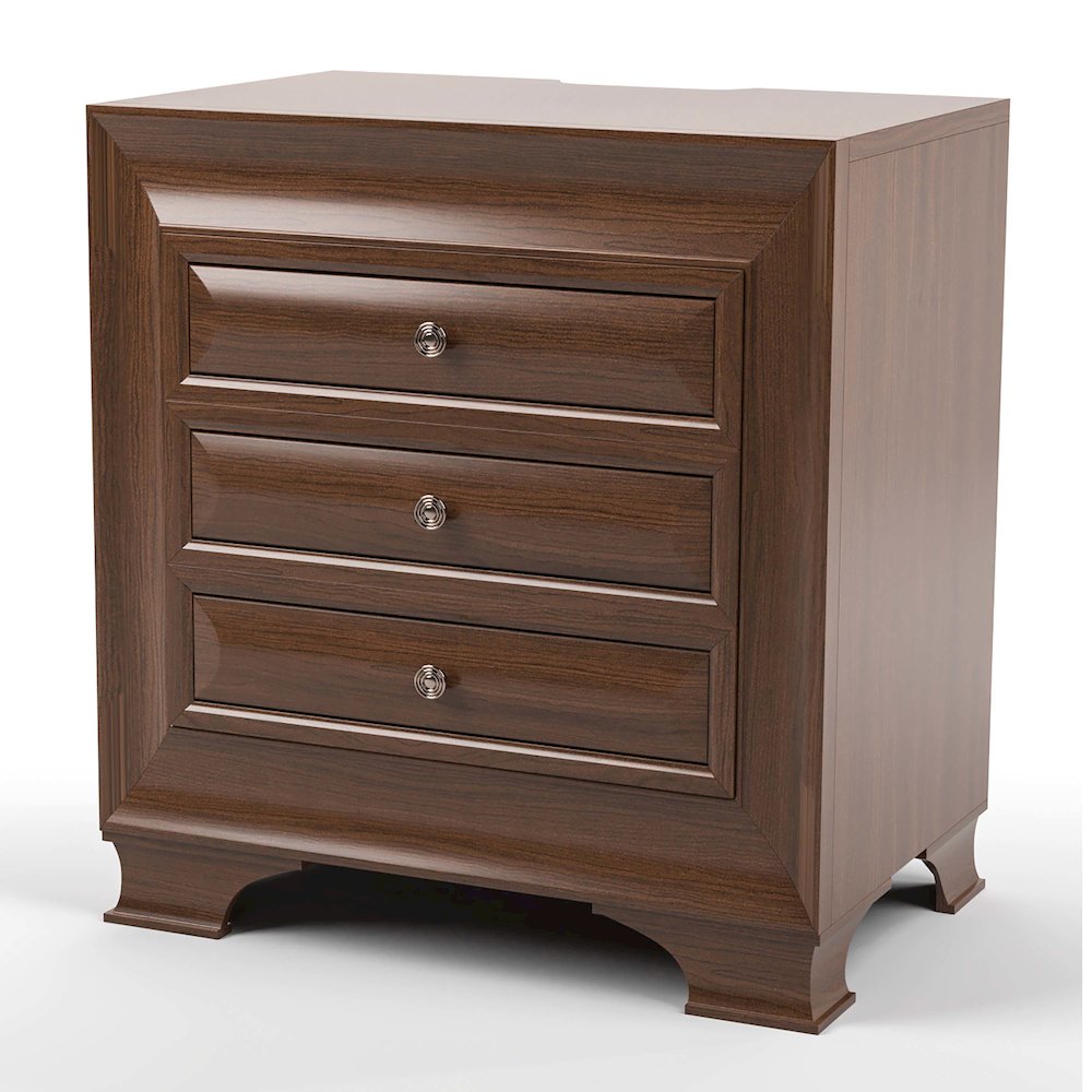 Bradford Solid Wood 3-Drawer Nightstand in Brown Cherry