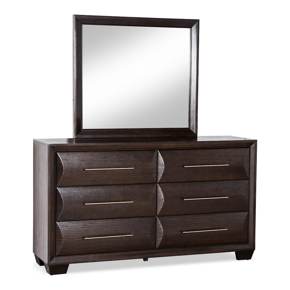 Brookline 2-Piece Solid Wood 6-Drawer Dresser with Mirror