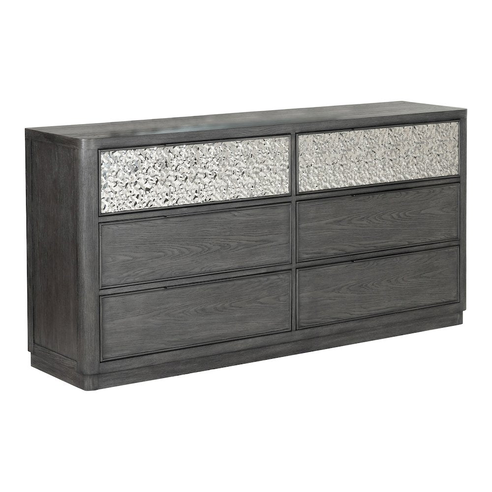 Doloros Ash Gray Solid Wood 6-Drawer Dresser