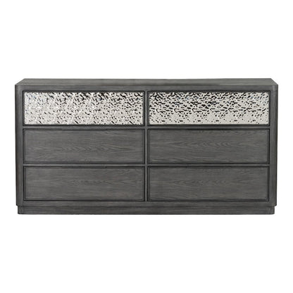 Doloros Ash Gray Solid Wood 6-Drawer Dresser