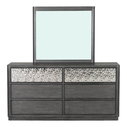 Doloros Ash Gray Solid Wood 6-Drawer Dresser