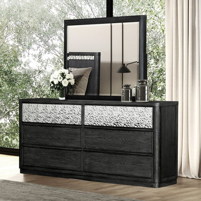 Doloros Ash Gray Solid Wood 6-Drawer Dresser