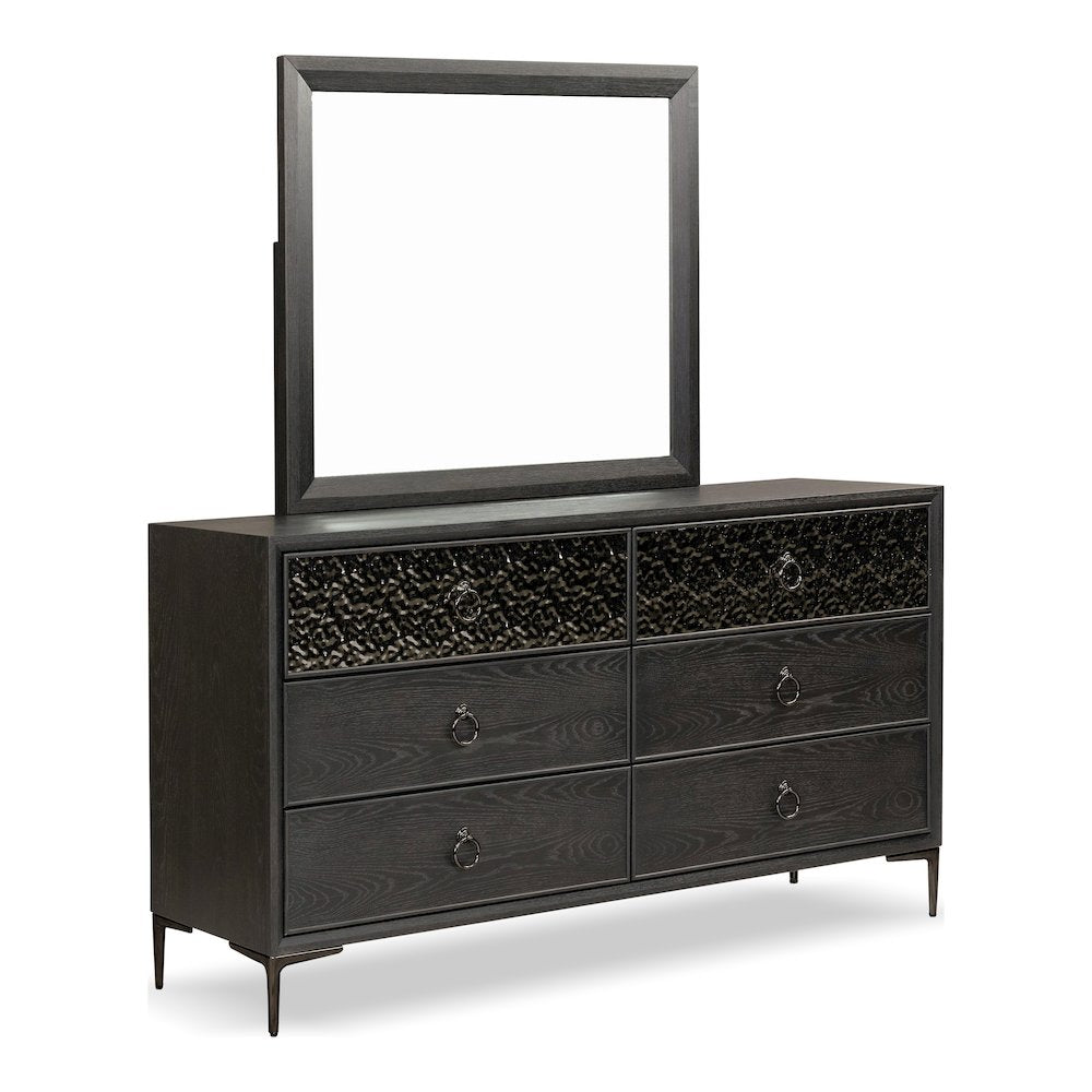 Jolt 2-Piece Solid Wood 6-Drawer Dresser and Mirror Set