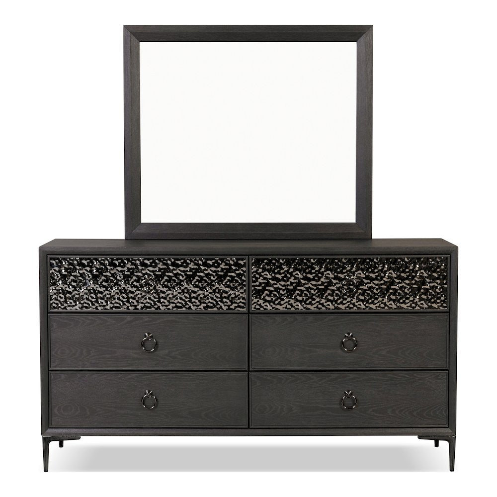Jolt 2-Piece Solid Wood 6-Drawer Dresser and Mirror Set