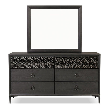 Jolt 2-Piece Solid Wood 6-Drawer Dresser and Mirror Set