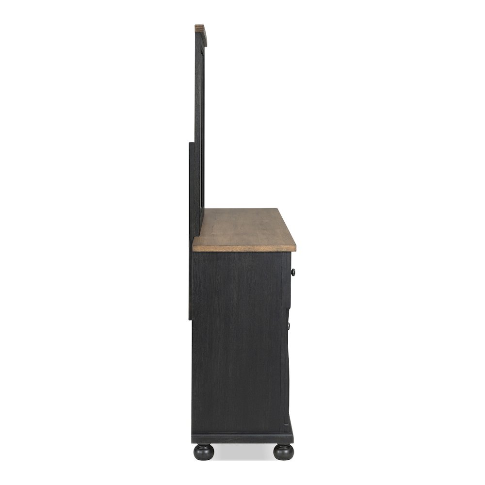 Fontevraud Farmhouse Black Solid Wood 6-Drawer Dresser