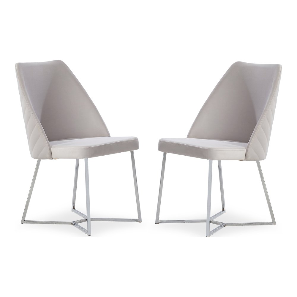 Glanz Fabric Upholstered Accent Chairs in White (Set of 2)